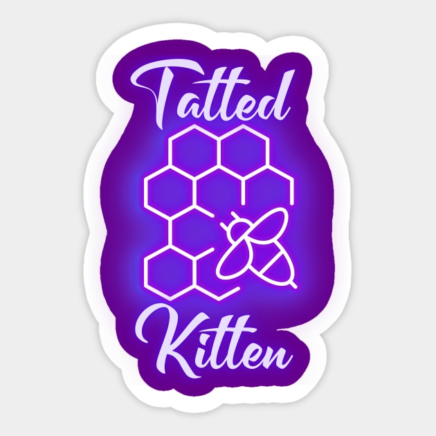 Tatted Kitten Purple Sticker by Tatted Kitten